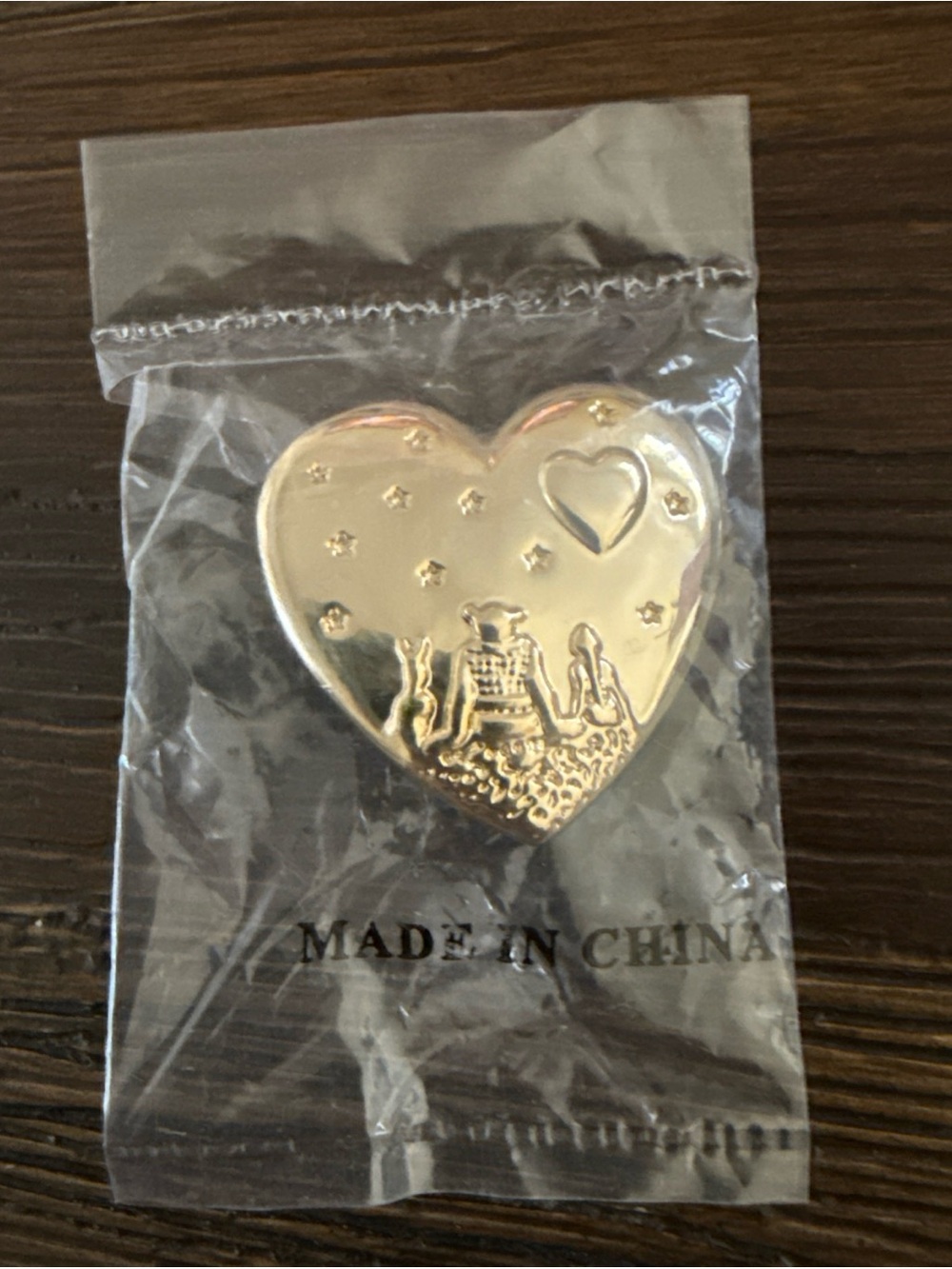 Dreamworks Shrek Gold Tone Heart Shaped Pin NIB Variety Club